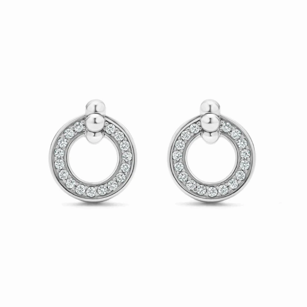 Lagos Caviar Spark Diamond Circle Stud Earrings