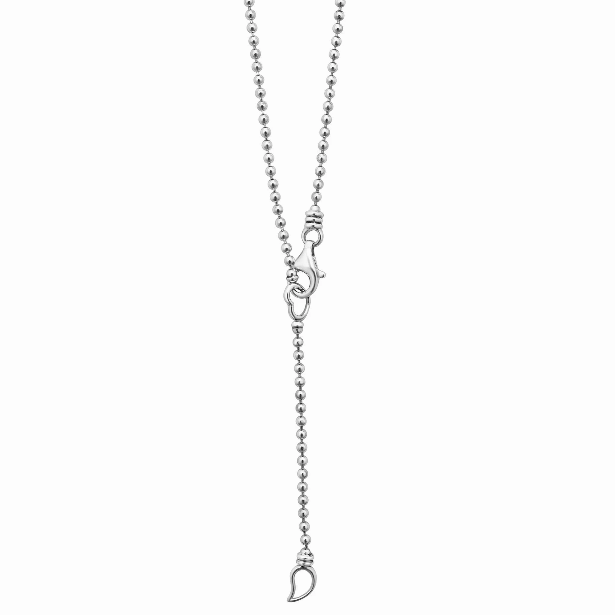 Lagos Caviar Spark Wave Diamond Pendant Necklace