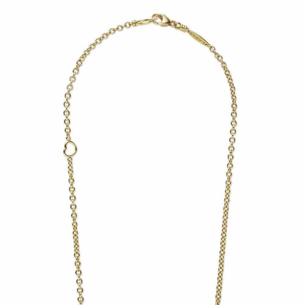 Lagos Luna 18k Gold Fleur Pearl Diamond Pendant Necklace