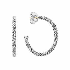 Lagos Signature Caviar Hoop Earrings