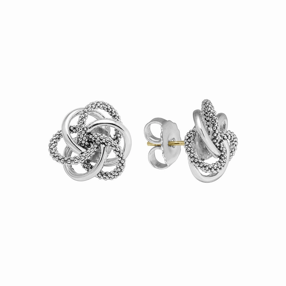 Lagos Silver Love Knot Stud Earring