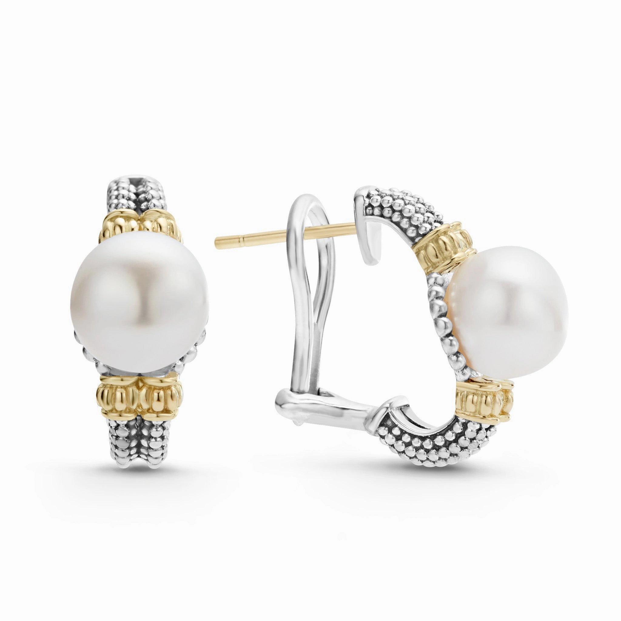 Lagos Two-tone Luna Pearl Earrings