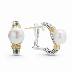 Lagos Two-tone Luna Pearl Earrings
