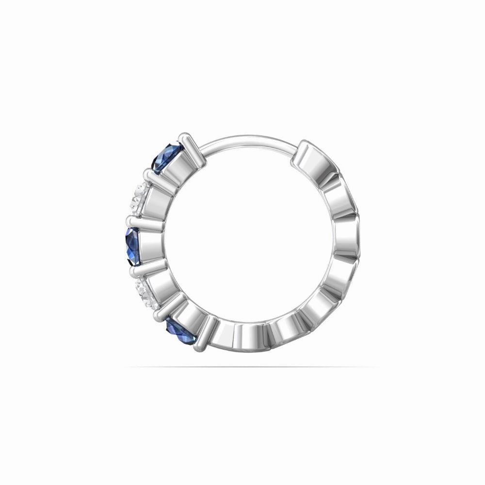 Martin Flyer 14k Diamond & Sapphire Hoop Earrings
