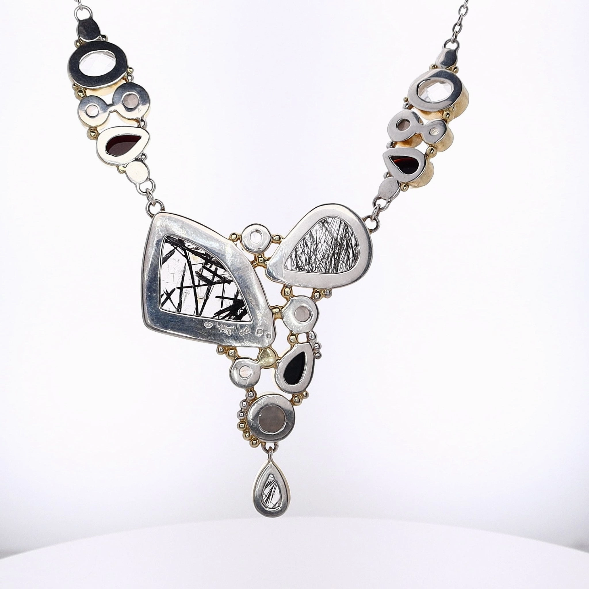 Michou Two-Tone Multi Stone Vermeil Pendant Necklace