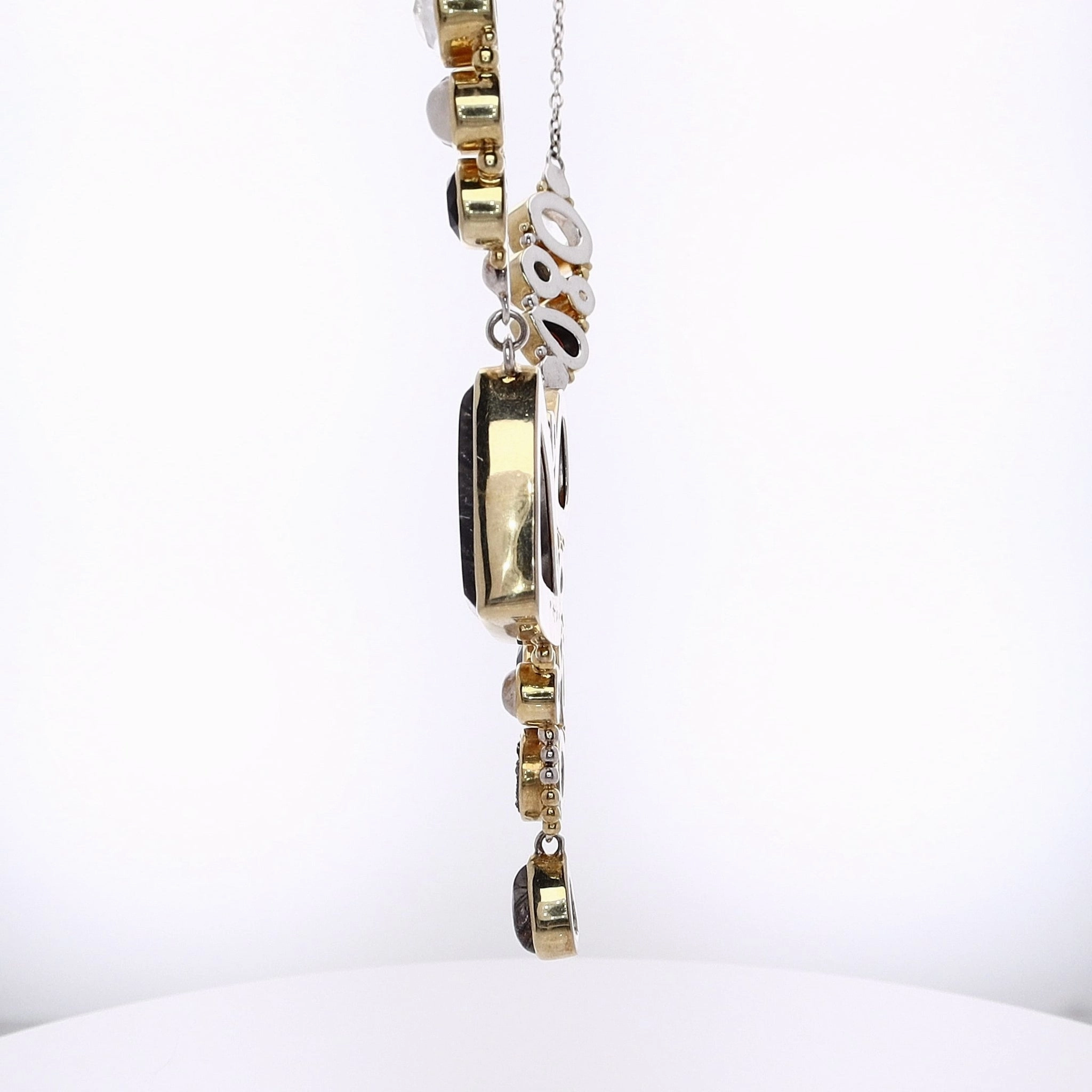Michou Two-Tone Multi Stone Vermeil Pendant Necklace