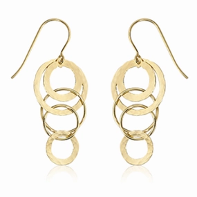 Mini Hammered Cascading Drop Earrings