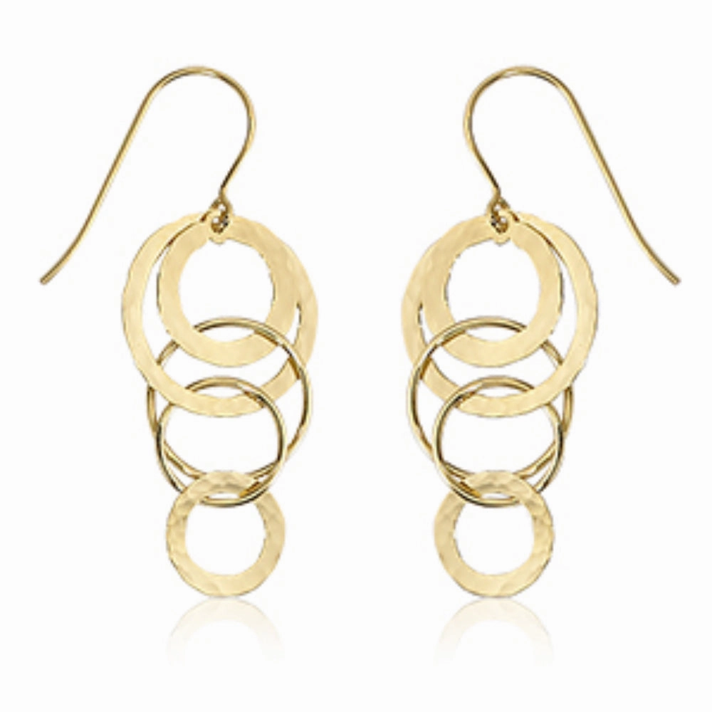 Mini Hammered Cascading Drop Earrings