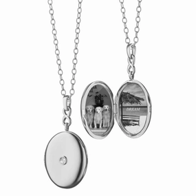 Monica Rich Kosann Infinity White Sapphire Locket Necklace