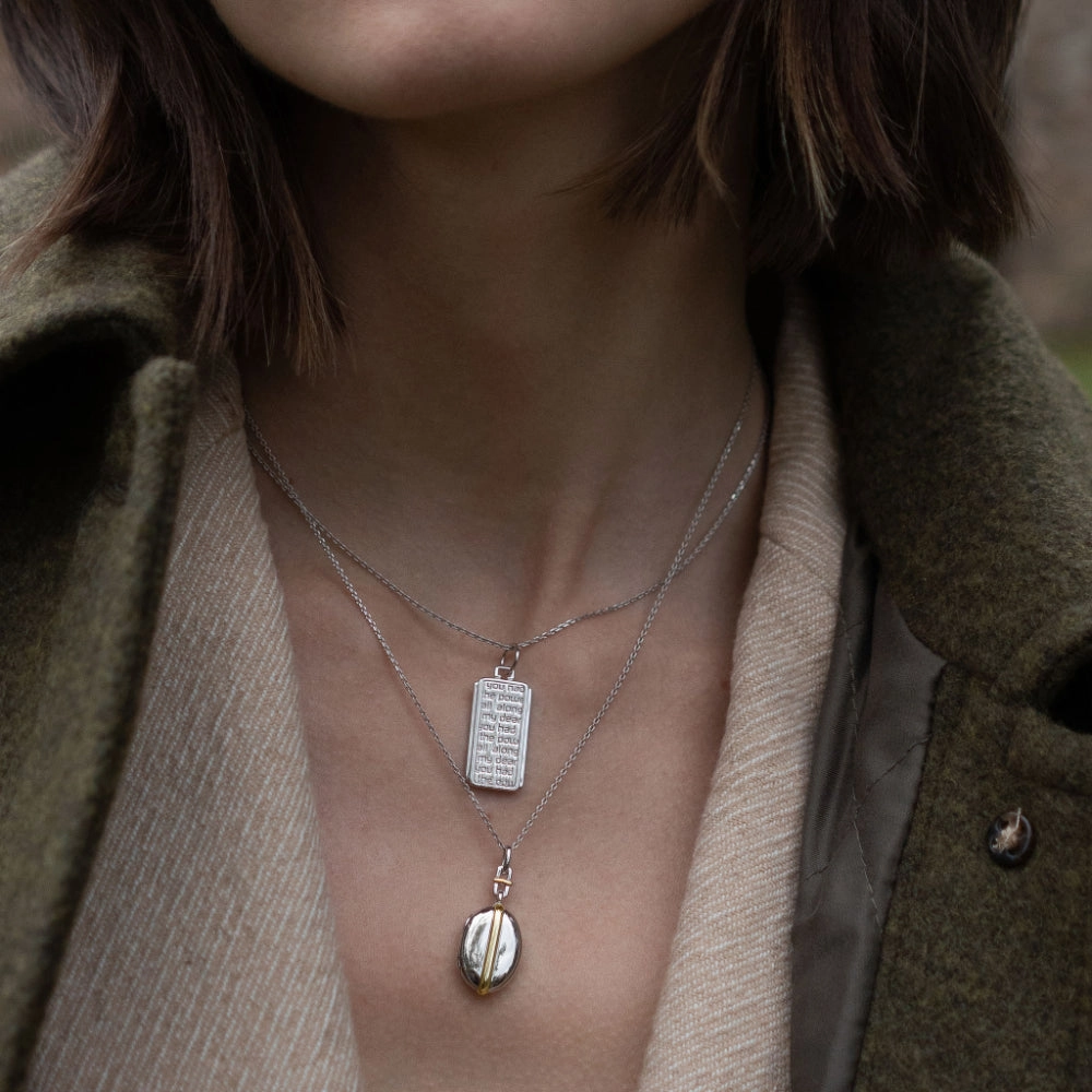 Monica Rich Kosann Two-Tone Slim Oval "Tess" Locket