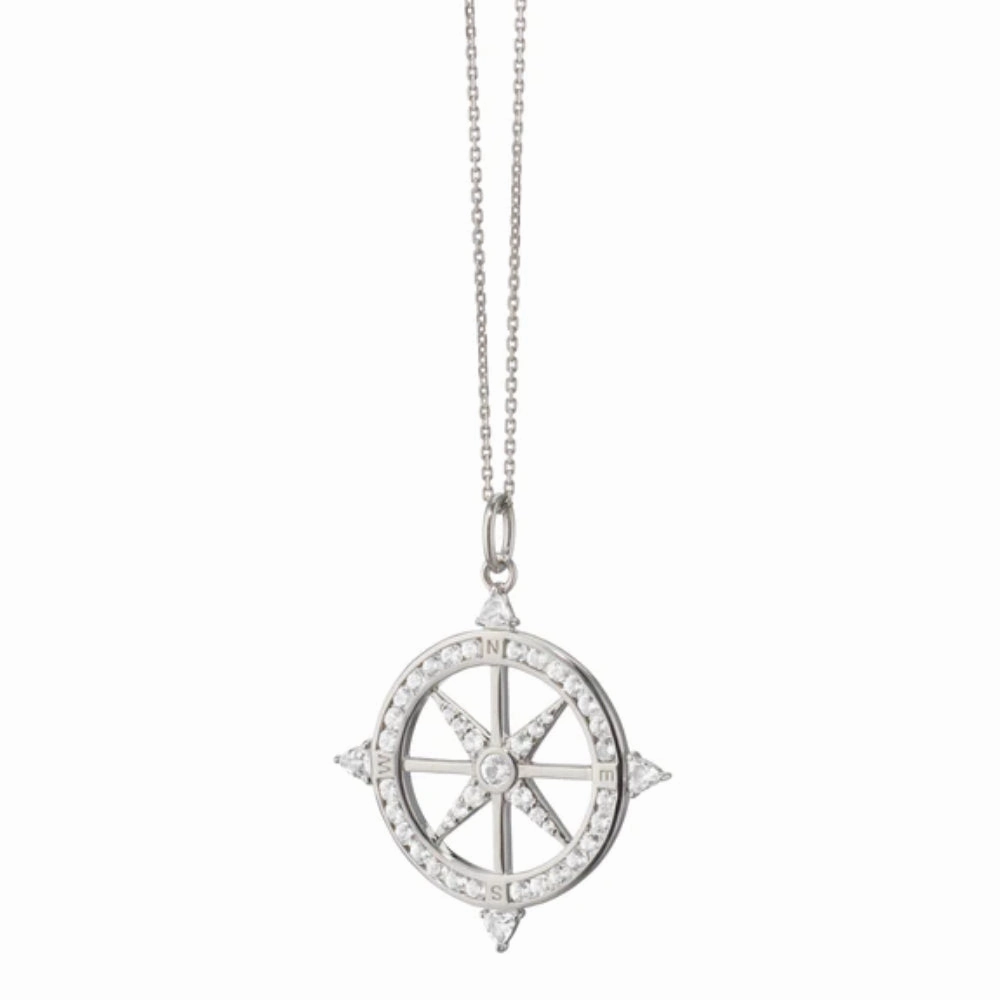 MRK SS "Adventure" Sapphire Compass Necklace Saph.1.45ct 16-18"