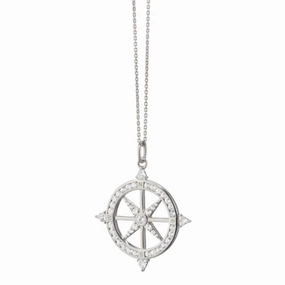 MRK SS "Adventure" Sapphire Compass Necklace Saph.1.45ct 16-18"