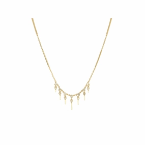 Rachel Reid 14k Mini Diamond Bar Drop Necklace
