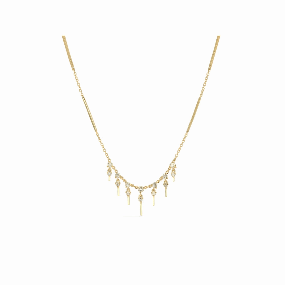 Rachel Reid 14k Mini Diamond Bar Drop Necklace