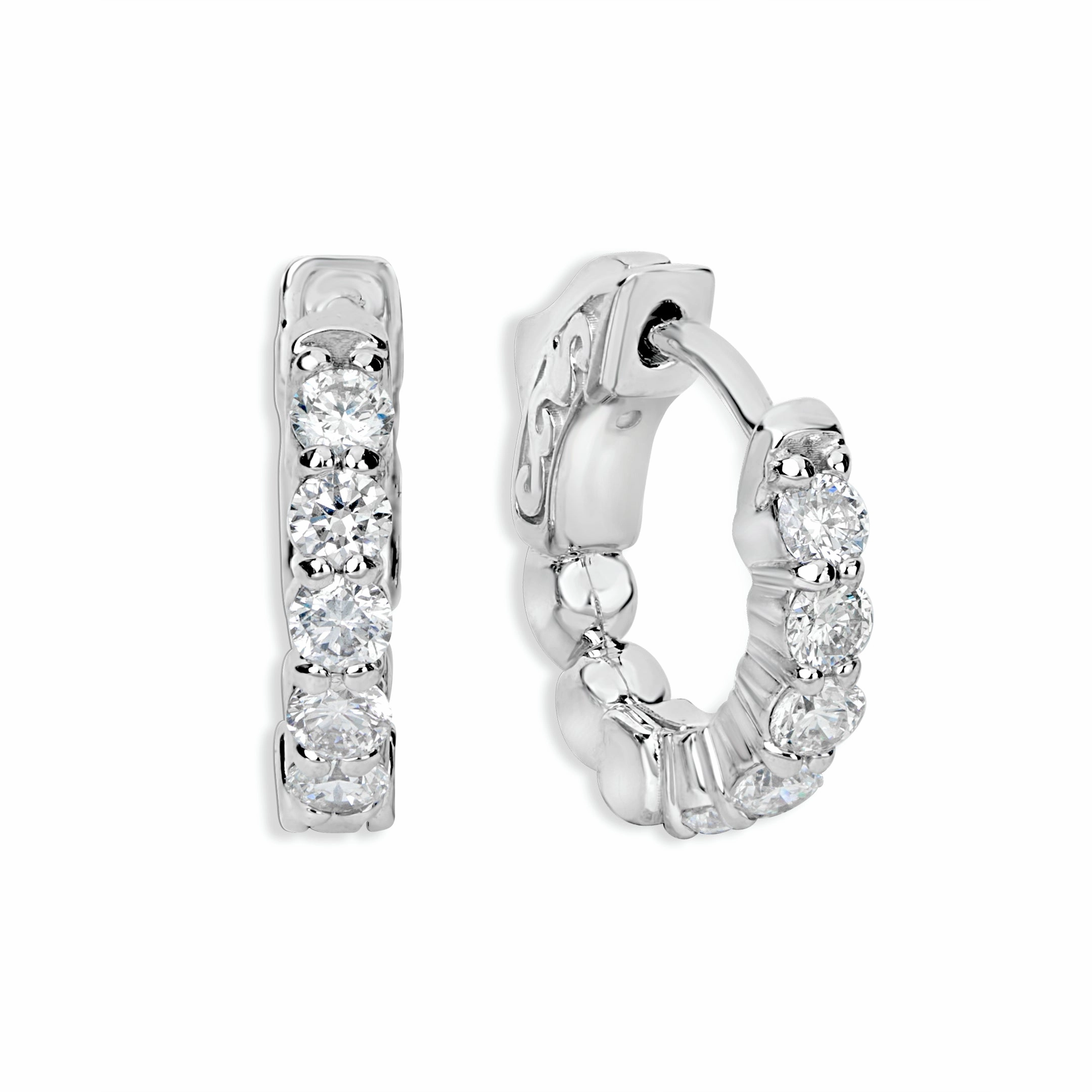Smyth Diamond Classics 14k Gold Diamond Huggie Hoop Earrings