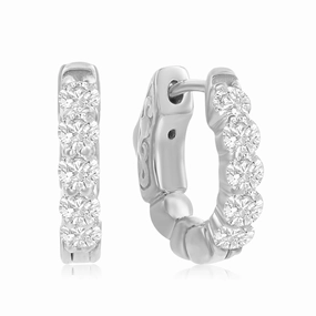 Smyth Diamond Classics 14k Gold Diamond Huggie Hoop Earrings