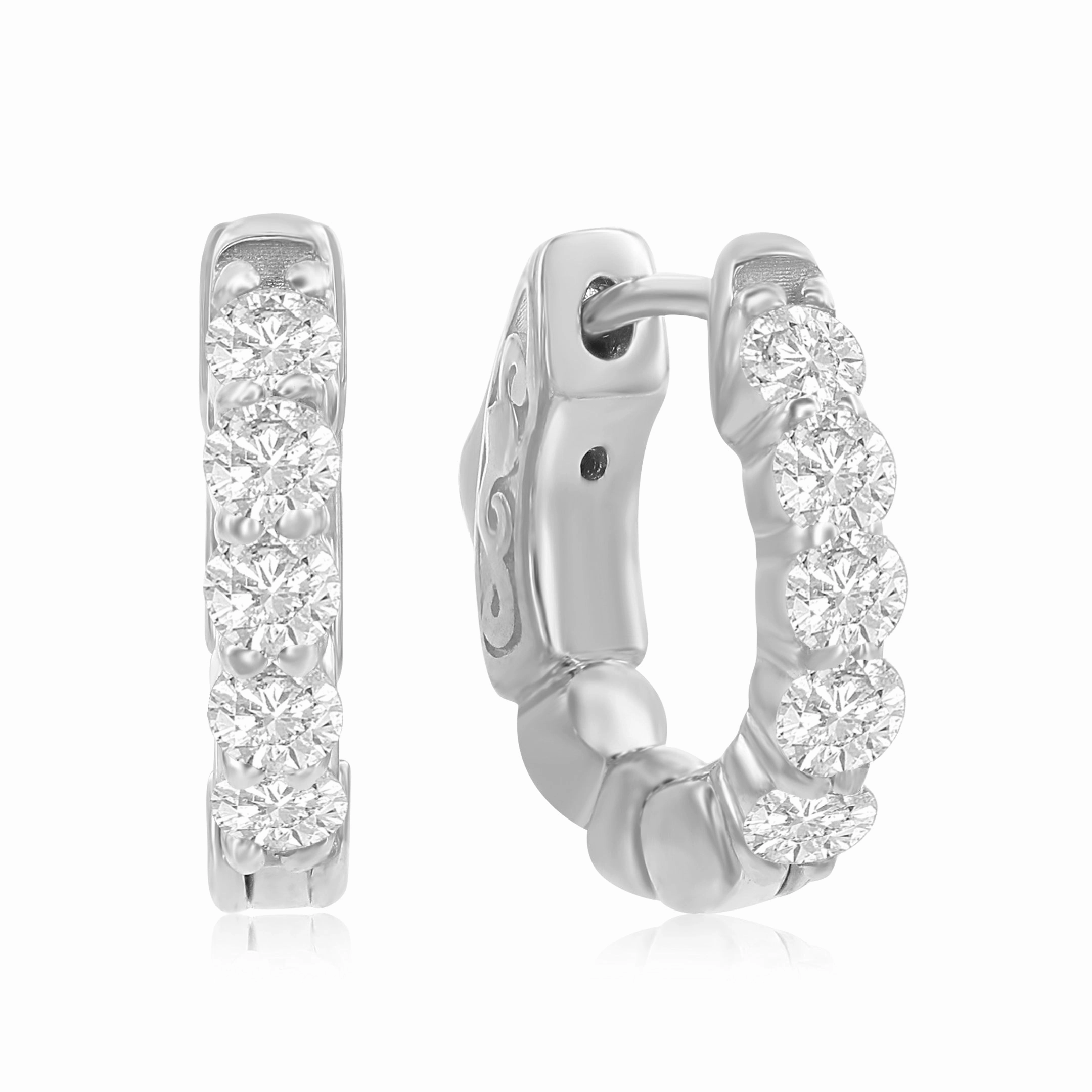 Smyth Diamond Classics 14k Gold Diamond Huggie Hoop Earrings