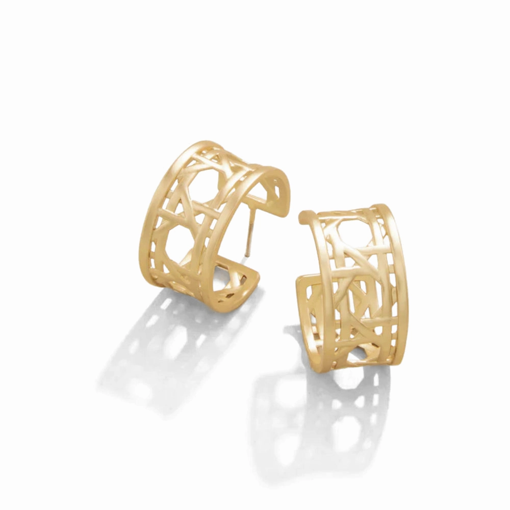 Spartina Cane Midi Hoop Earrings - Gold