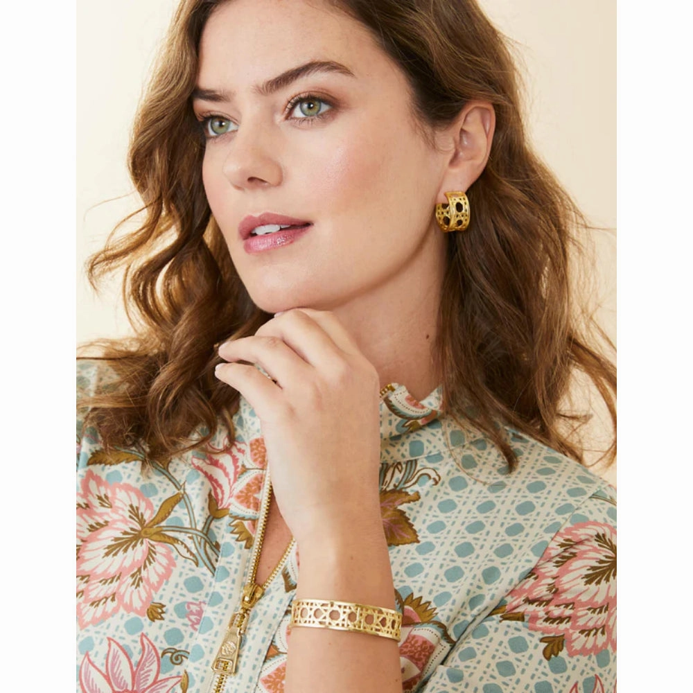 Spartina Cane Midi Hoop Earrings - Gold