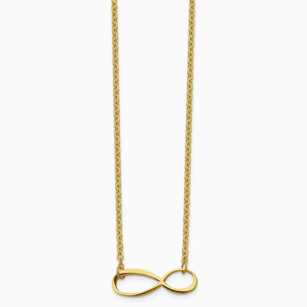 Stainless Steel Infinity Yellow IP-plated Polished Necklace