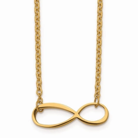 Stainless Steel Infinity Yellow IP-plated Polished Necklace