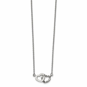 Stainless Steel Interlocking Hearts Necklace