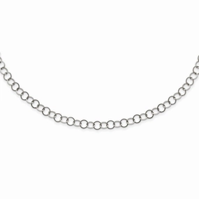 Stainless Steel Polished 6MM Circle Link Necklace