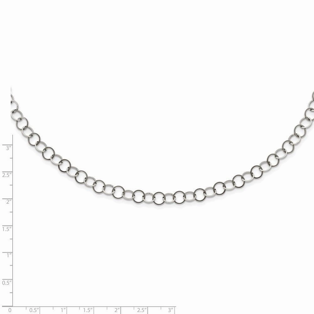 Stainless Steel Polished 6MM Circle Link Necklace