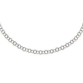 Stainless Steel Polished 6MM Circle Link Necklace