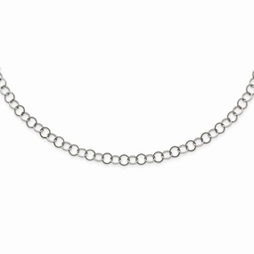 Stainless Steel Polished 6MM Circle Link Necklace
