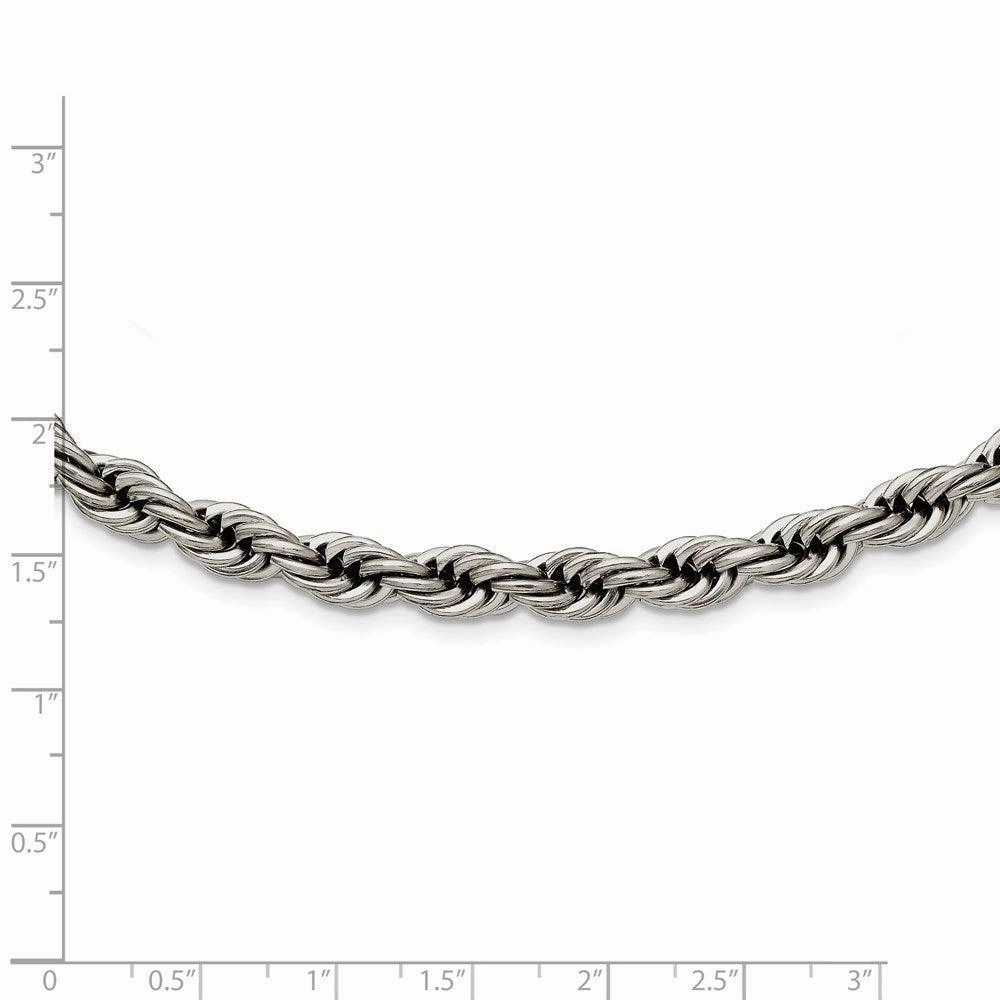 Stainless Steel Polished 7mm Rope Necklace