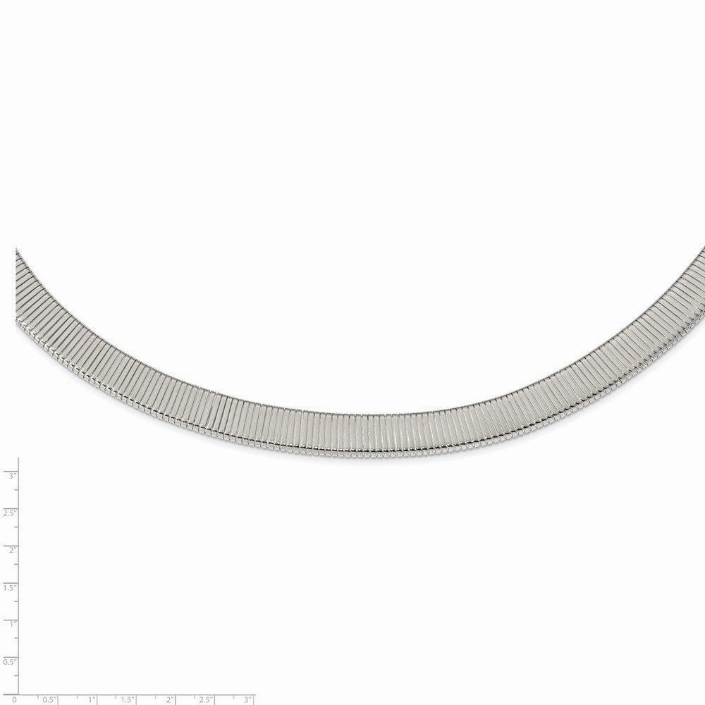Stainless Steel Polished and Textured Necklace