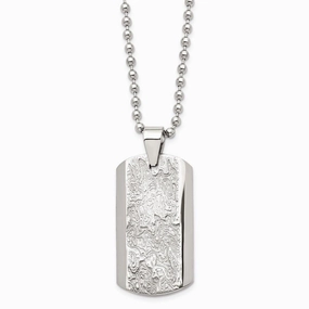 Stainless Steel Polished and Textured Necklace