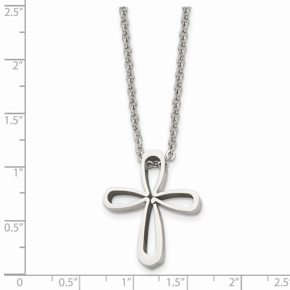 Stainless Steel Polished Cross Necklace