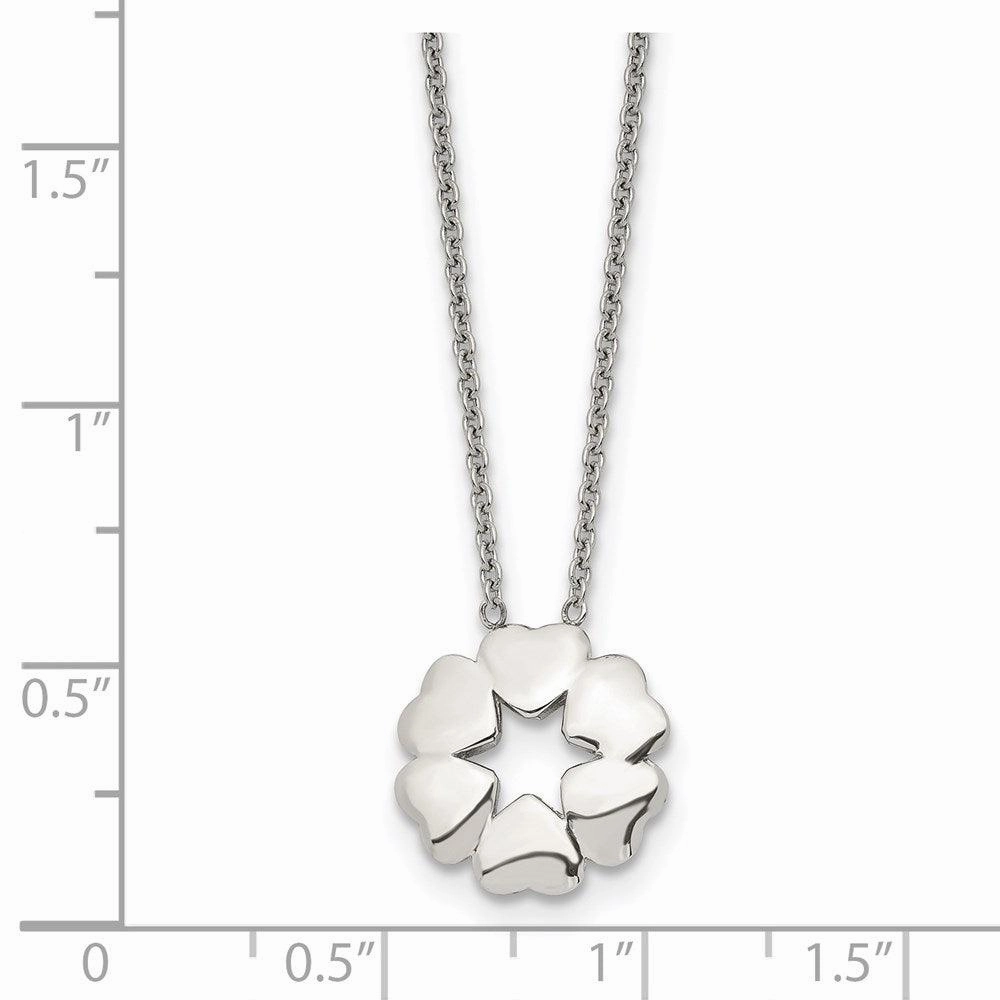 Stainless Steel Polished Flower Necklace