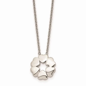 Stainless Steel Polished Flower Necklace