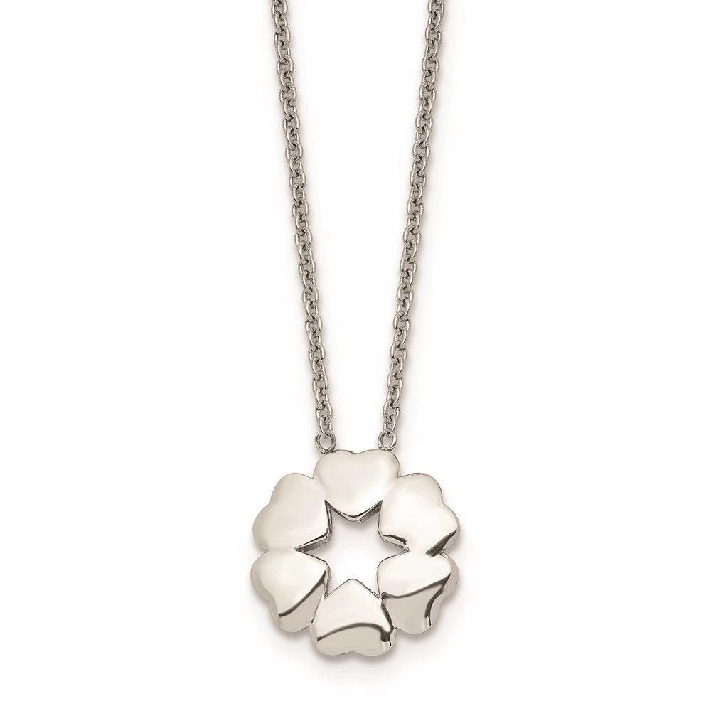 Stainless Steel Polished Flower Necklace
