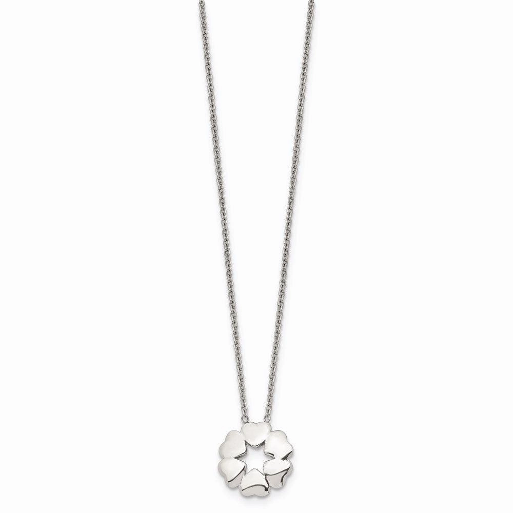 Stainless Steel Polished Flower Necklace