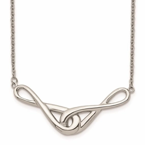 Stainless Steel Polished Infinity Symbols Necklace