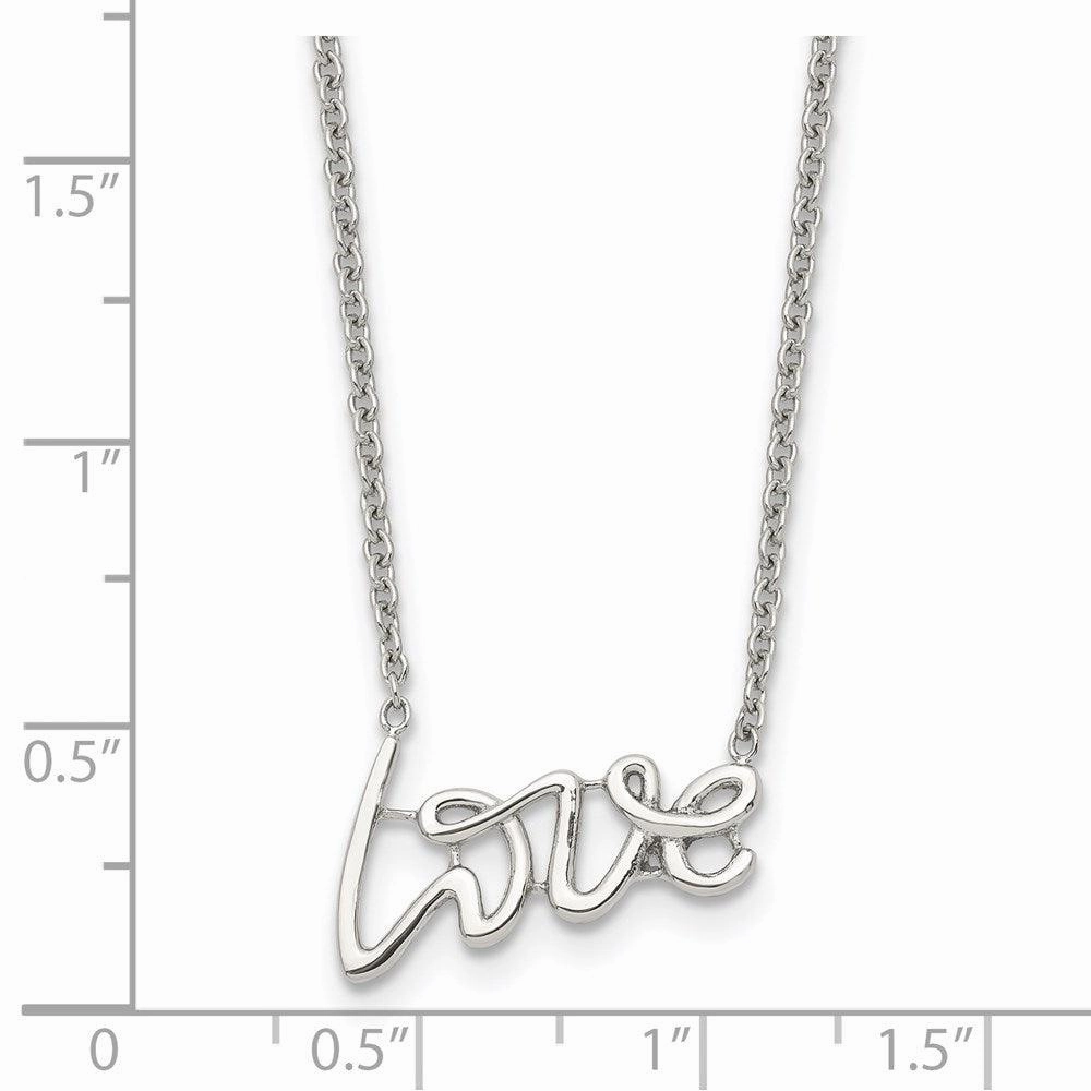 Stainless Steel Polished Love Necklace