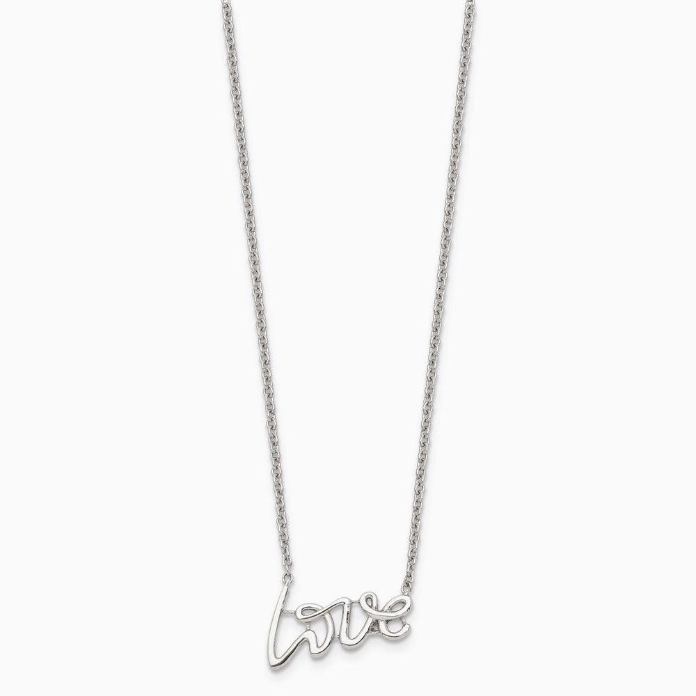 Stainless Steel Polished Love Necklace