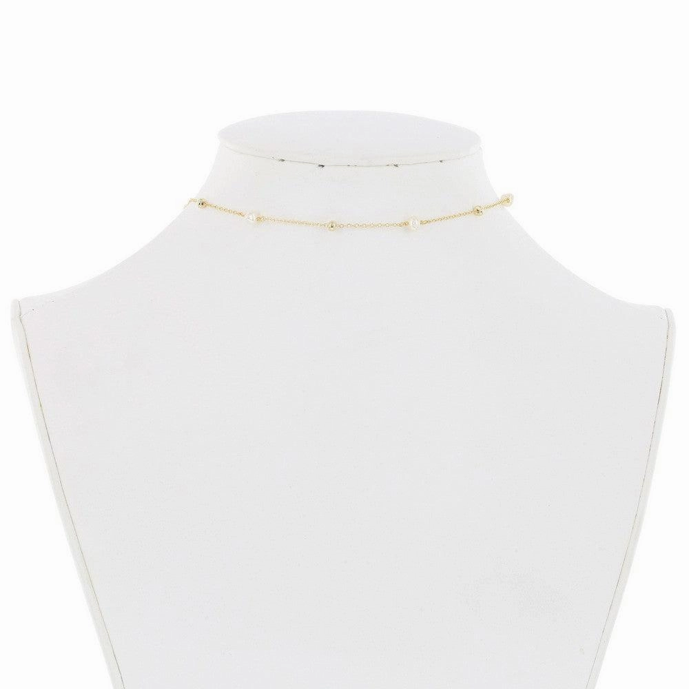 Sterling Silver FWP and Beads By The Yard Choker Necklace