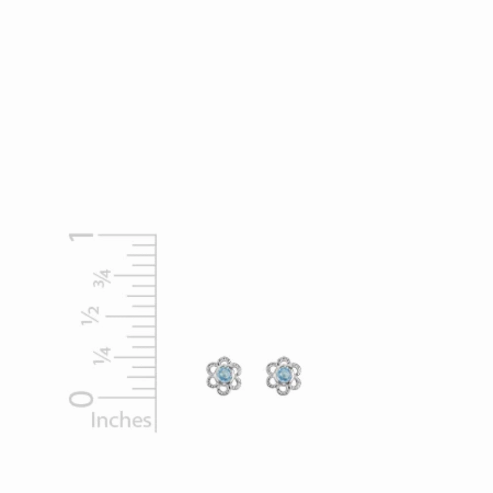Sterling Silver Gemstone Stud Earrings