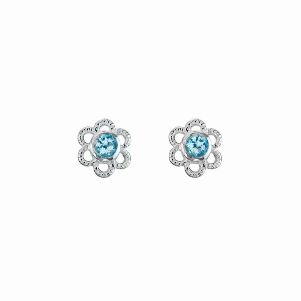 Sterling Silver Gemstone Stud Earrings
