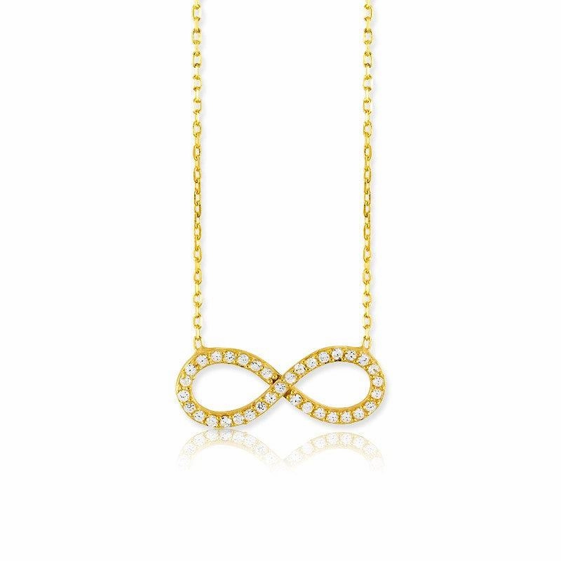 Sterling Silver GP CZ Infinity Necklace