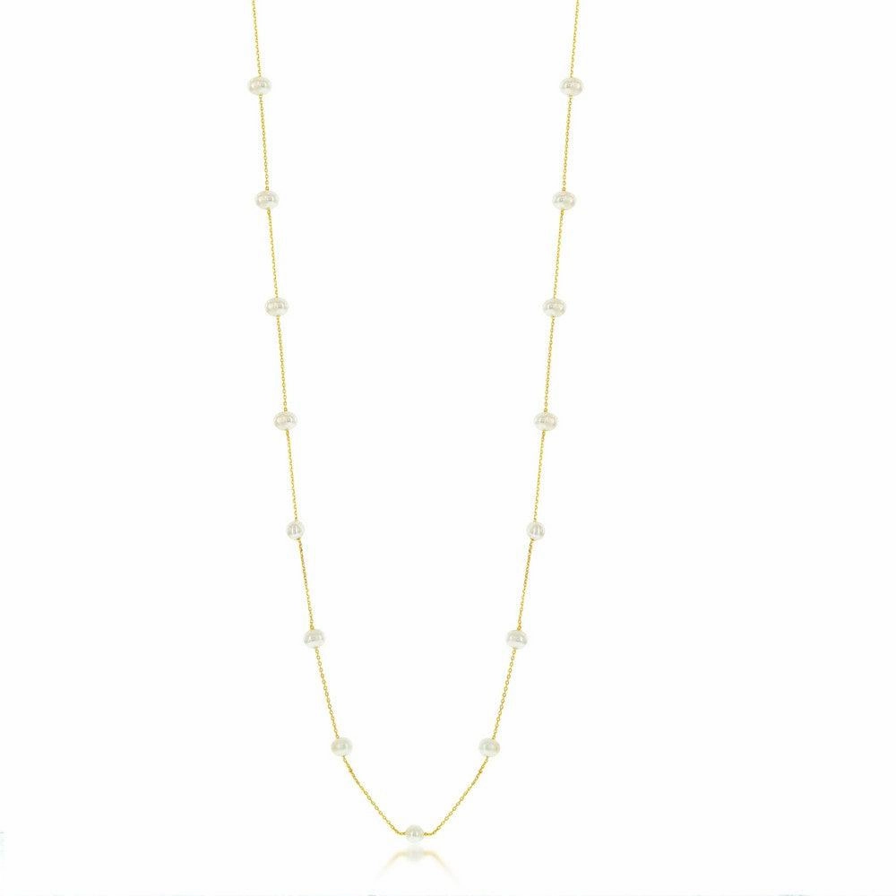 Sterling Silver GP Freshwater Pearls By The Yard Necklace