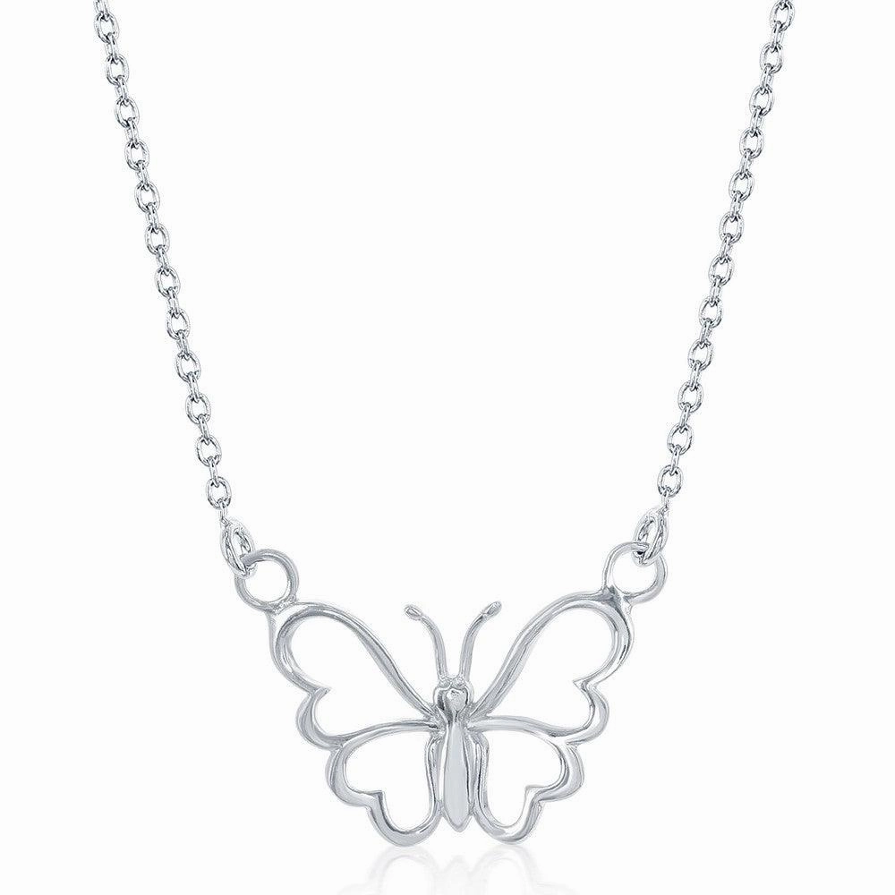 Sterling Silver Open Butterfly Necklace