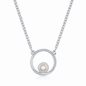 Sterling Silver Open Circle with FWP Necklace