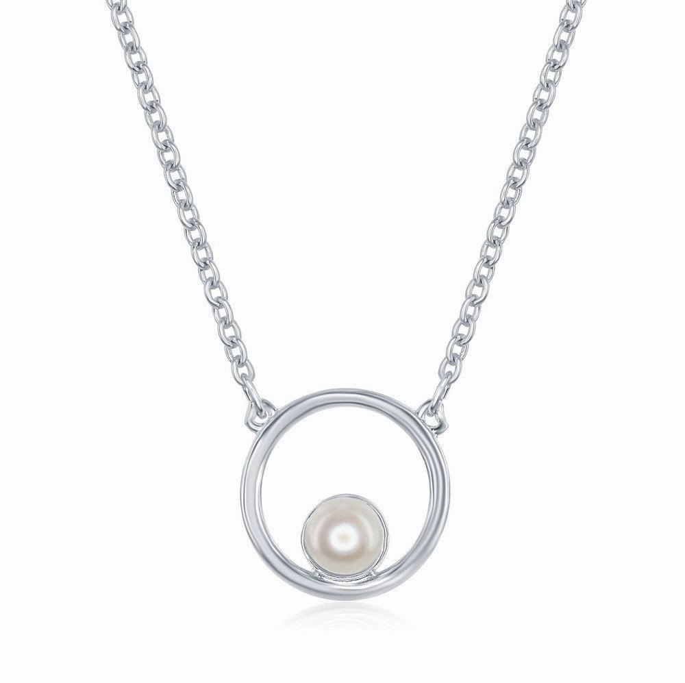 Sterling Silver Open Circle with FWP Necklace