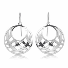 Sterling Silver Open Weave Dangle Earrings